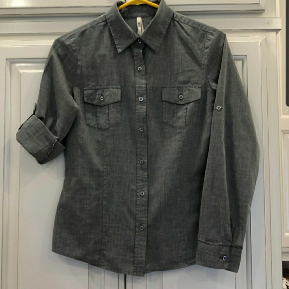 Truth Gray Cotton Button Down - Picture 3 of 7
